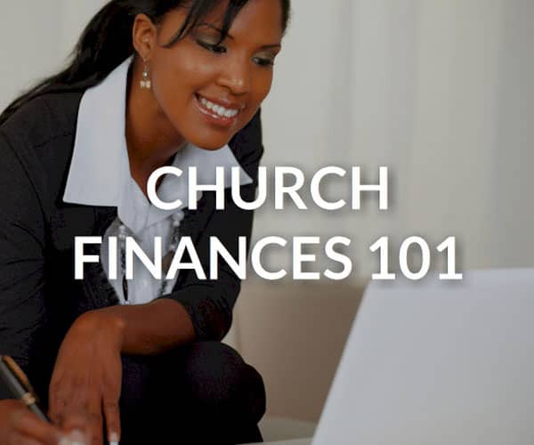 Church Finances101 cover image with lady smiling