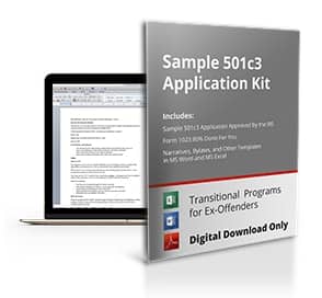 Sample 501c3 Application For Transitional Program for Ex-Offenders
